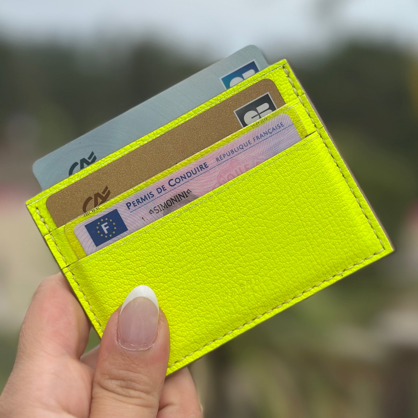 PORTE CARTES - JAUNE FLUO