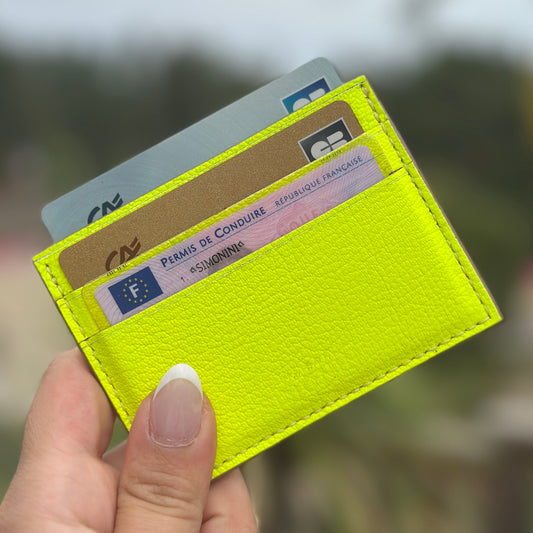 PORTE CARTES - JAUNE FLUO