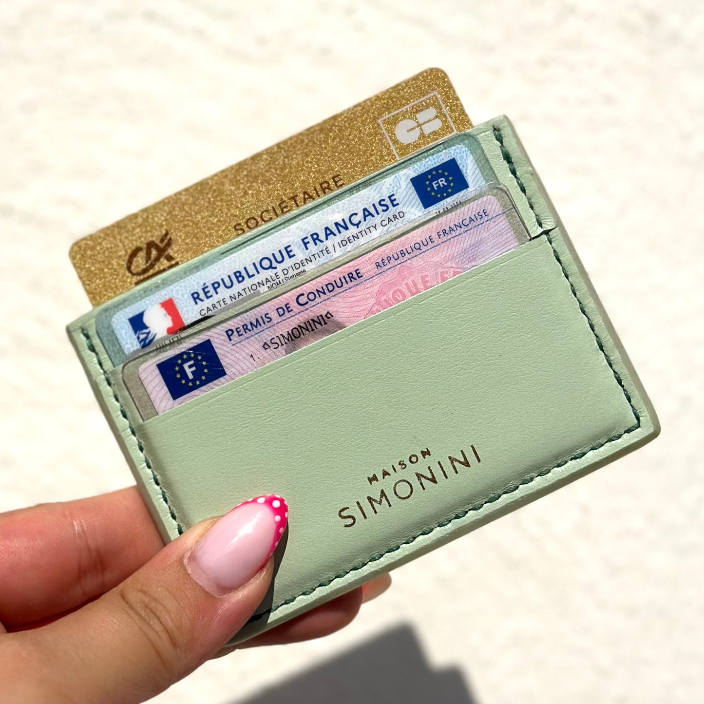 PORTE CARTES - VERT CLAIR